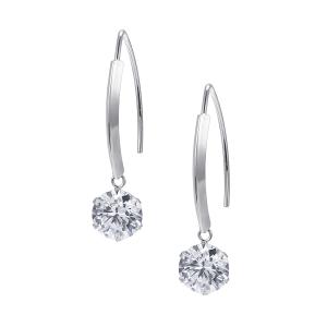 ジュエリーツツミ K10ホワイトゴールドキュービックピアス