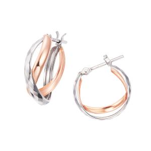 ジュエリーツツミ K10ホワイトゴールドダイヤモンドピアス フープ