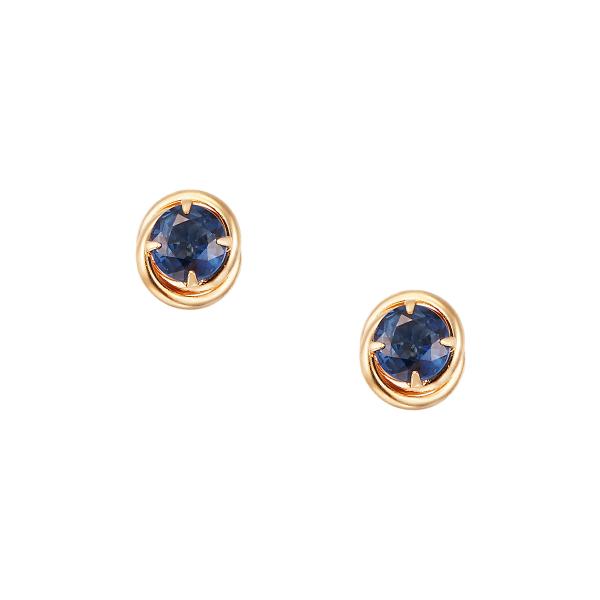 K18イエローゴールドサファイアピアス