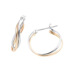 ジュエリーツツミ K10ホワイトゴールドダイヤモンドピアス フープ