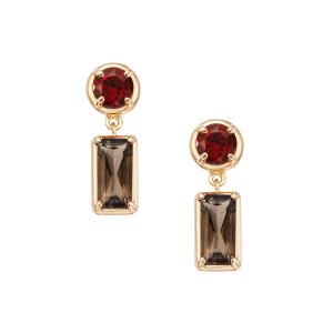 ジュエリーツツミ K10イエローゴールドブラックルチルクォーツピアス