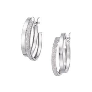 ジュエリーツツミ K10ホワイトゴールドダイヤモンドピアス フープ