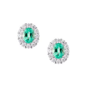 ジュエリーツツミ K10ホワイトゴールドエメラルドピアス : ジュエリー