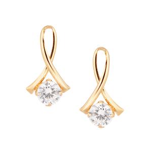 ジュエリーツツミ K18イエローゴールドキュービックピアス