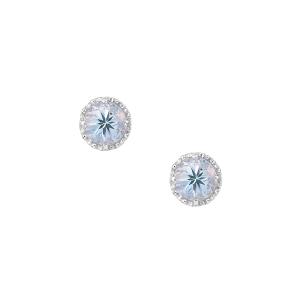 ジュエリーツツミ K10ホワイトゴールドアクアマリンピアス