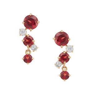 TSUTSUMI K18YG アルマンダインガーネットスタッドピアス K18イエローゴールドアルマンダインガーネットピアス(RPE023-001