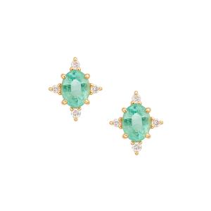 ジュエリーツツミ K18イエローゴールドエメラルドピアス : ジュエリー