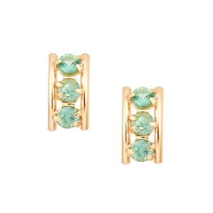 ジュエリーツツミ K18イエローゴールドエメラルドピアス : ジュエリー