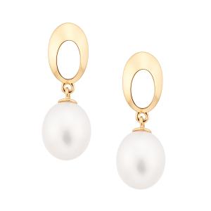 ジュエリーツツミ K10イエローゴールド淡水パールピアス（7.5mm