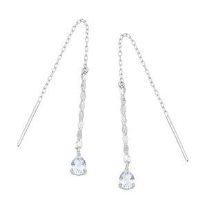 ジュエリーツツミ K10ホワイトゴールドアクアマリンピアス