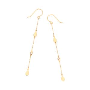 ジュエリーツツミ K18イエローゴールドダイヤモンドピアス チェーン