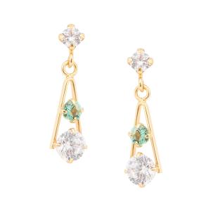 K18イエローゴールドエメラルドピアスの商品画像