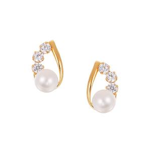 ジュエリーツツミ K10ホワイトゴールド淡水パールピアス（4mm