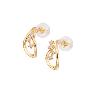 ジュエリーツツミ K18イエローゴールドダイヤモンドピアス