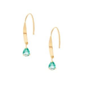 ジュエリーツツミ K18イエローゴールドエメラルドピアス : ジュエリー