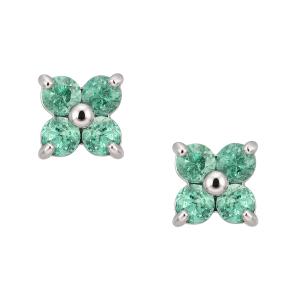 ジュエリーツツミ K10ホワイトゴールドエメラルドピアス : ジュエリー