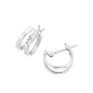 K10 ホワイトゴール ダイヤ 中折れタイプ フープピアス TSUTSUMI ジュエリーツツミ ツツミ ピアス K10 ホワイトゴールド