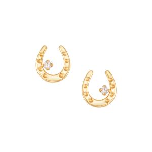 ジュエリーツツミ プラチナダイヤモンドピアス Pt ホースシュー 馬蹄