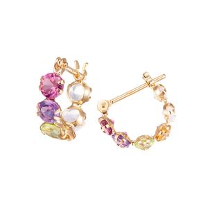 FENDI フェンディ オーロック ピアス ラインストーン シルバー