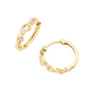 ジュエリーツツミ K10ホワイトゴールドダイヤモンドピアス フープ