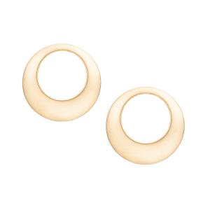 ジュエリーツツミ K10イエローゴールドシェル/ロッククリスタルピアス