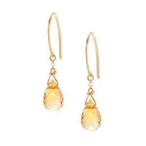 ジュエリーツツミ K10イエローゴールドレモンクォーツピアス