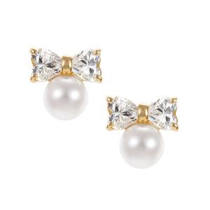 ジュエリーツツミ K10ホワイトゴールド淡水パールピアス（4mm