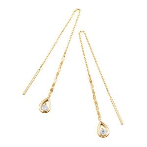 ジュエリーツツミ ピアス イエローゴールド 18k チェーンピアス