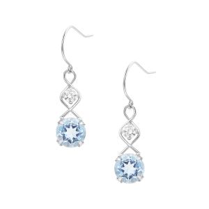 ジュエリーツツミ K10ホワイトゴールドアクアマリンピアス