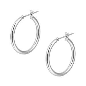 ジュエリーツツミ K10ホワイトゴールドダイヤモンドピアス フープ