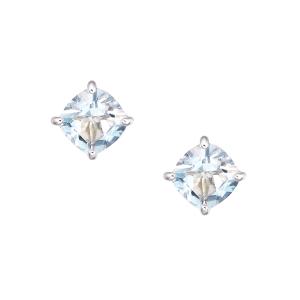 ジュエリーツツミ K10ホワイトゴールドアクアマリンピアス