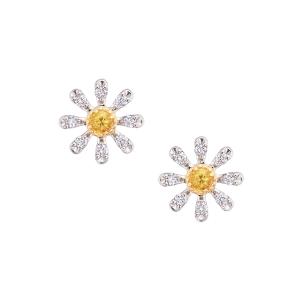 k*p様 K10 はち　ピアス　シトリン　ホワイトトパーズ l-co_43-1494