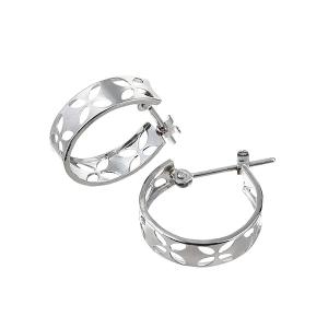 ジュエリーツツミ プラチナダイヤモンドピアス Pt フープピアス 中折れ