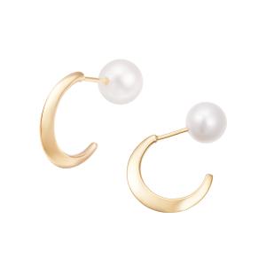 ジュエリーツツミ K10ホワイトゴールド淡水パールピアス（4mm