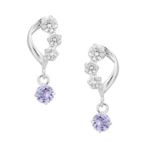 ジュエリーツツミ K10イエローゴールドピンクアメシストピアス