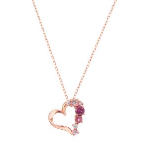 ジュエリーツツミ K10ピンクゴールドマルチストーンネックレス