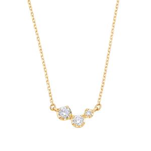 ジュエリーツツミ K18イエローゴールドダイヤモンドネックレス 雫