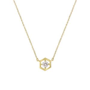 ジュエリーツツミ K18イエローゴールド鑑定書付ダイヤモンドネックレス