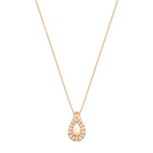 天然 ダイヤモンド ネックレス K10WG 0.10ct ウェーブ ペンダント