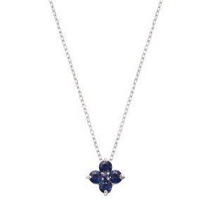 ジュエリーツツミ K10ホワイトゴールドサファイアネックレス
