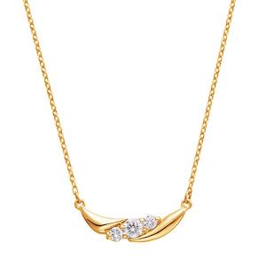 ジュエリーツツミ◇K18◇揺れる一粒ダイヤモンド◇しずくネックレス ジュエリーツツミ K18イエローゴールドダイヤモンドネックレス 雫