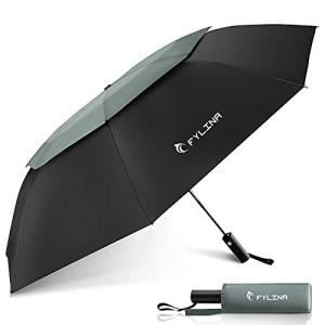 折りたたみ傘【2021最新 二層超耐風設計 16本骨】黒膠層100%遮光 晴雨兼用 自動開閉 FYLINA おりたたみ傘 メンズ レ
