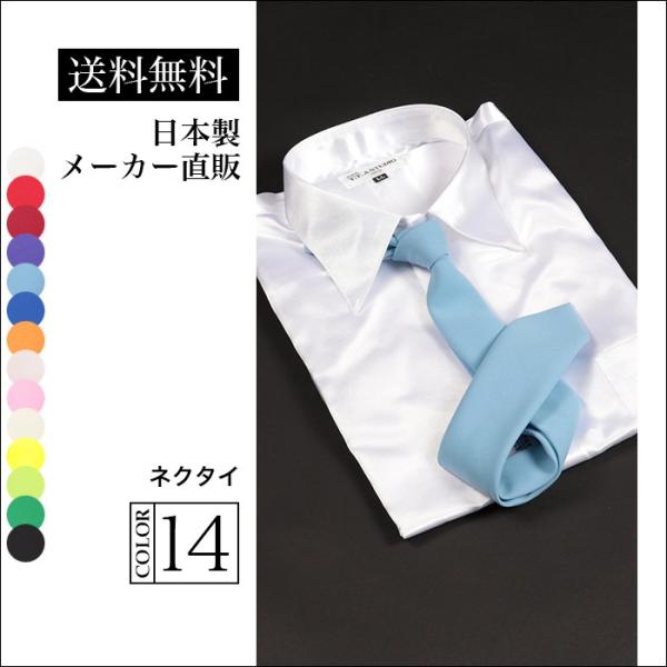 ネクタイ 無地 ライトブルー 水色 メンズ 男性 ステージ衣装 カラオケ衣装 ダンス 舞台 マジシャ...