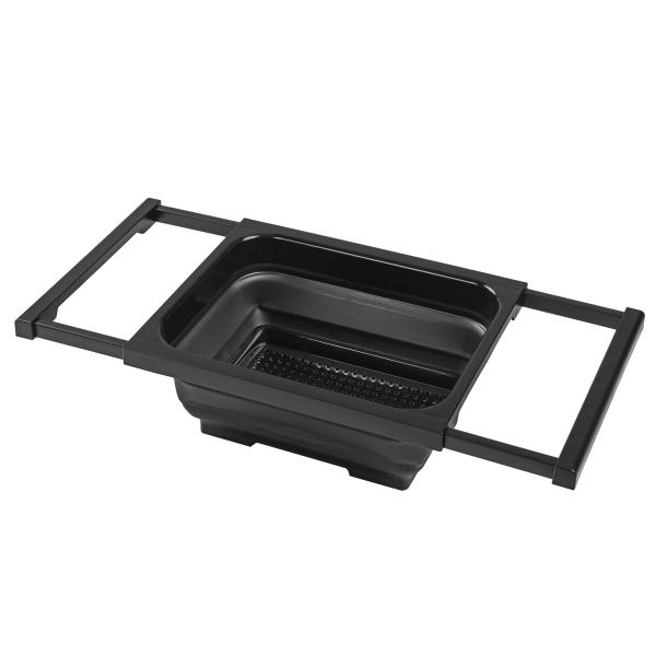 【オンライン限定】 BLKP. パール金属 シンク 水切り スライド式 折りたたみ できる 排水栓付...