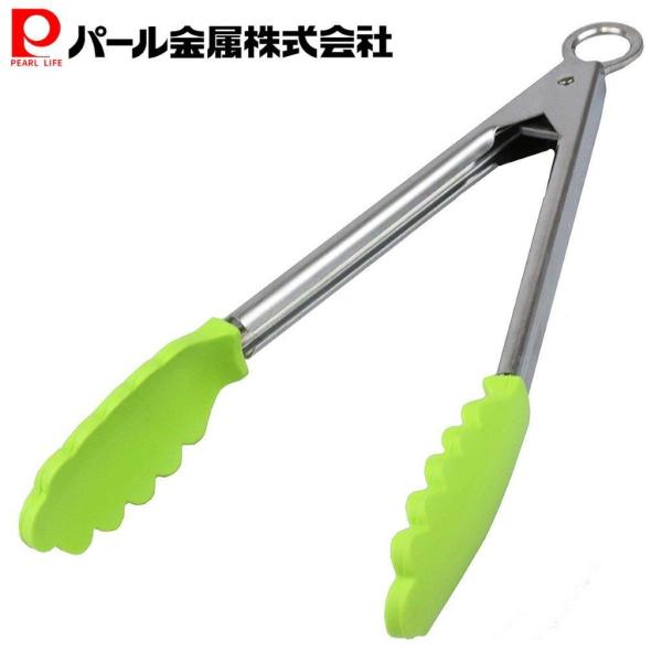 パール金属 トング 24cm シリコーン グリーン ベジライブ CC-1074