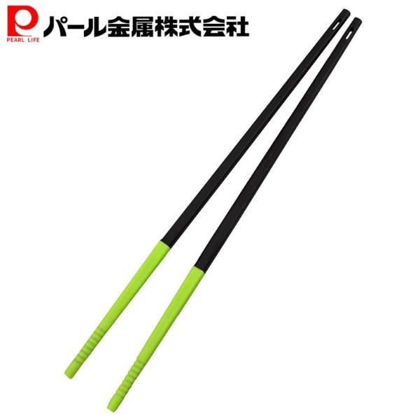 パール金属 菜箸 箸 シリコーン チョップ スティック ブラック×グリーン ベジライブ CC-109...