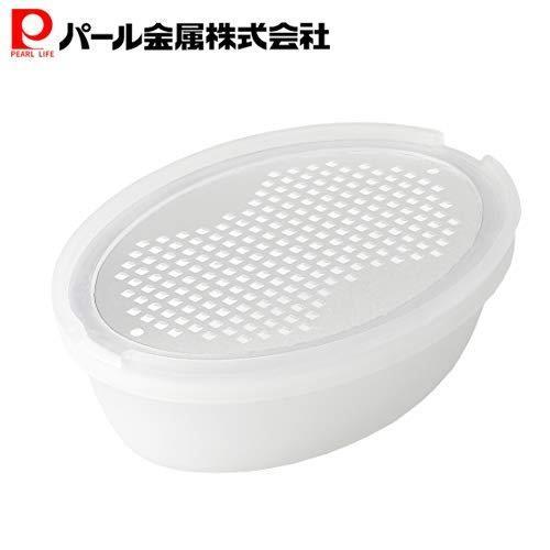 パール金属 おろし器 ホワイト 全長9.5×幅6×高さ3cm しょうが にんにく薬味おろし器容器付 ...