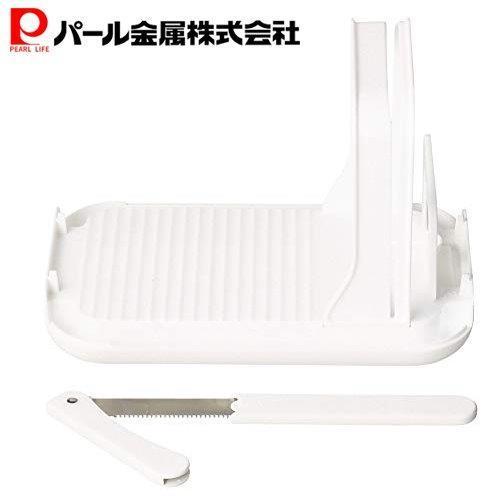 パール金属 食パンスライサー ホワイト ナイフ付 アラモード CC-1504