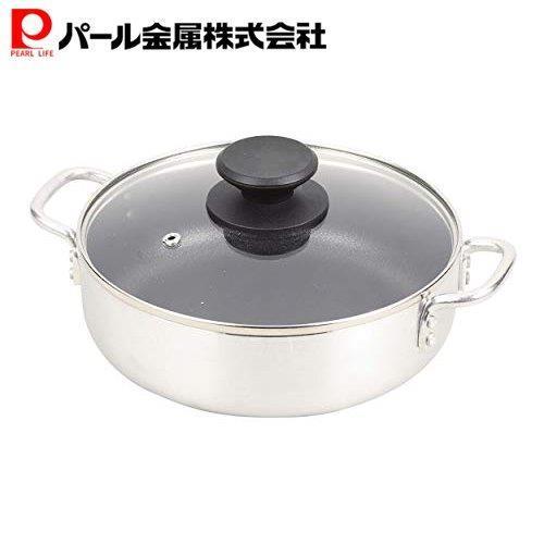 パール金属 卓上鍋 20cm ガラス蓋付 内面ダイヤモンドコート テーブルトップ HB-4707