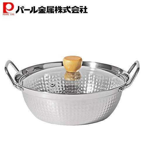 パール金属 卓上鍋 シルバー 20cm ステンレス製ガラス蓋付 和らぎ HB-4787